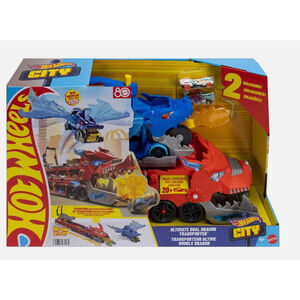 Hot Wheels City Ultimate Dragon Hauler Toy Vehicle Playset - 4pk NWT